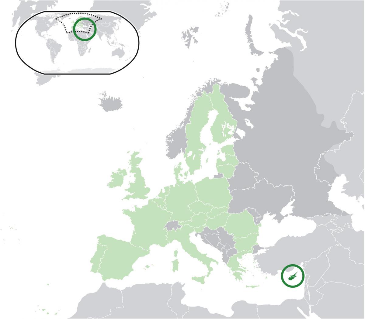 peta eropa menunjukkan Siprus