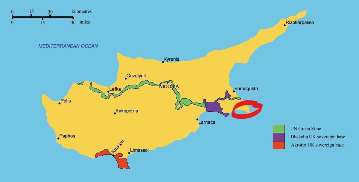 Peta dari kapparis Siprus