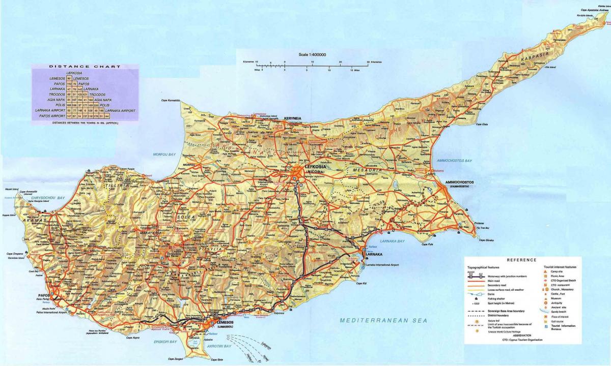 peta dari Siprus holiday resorts