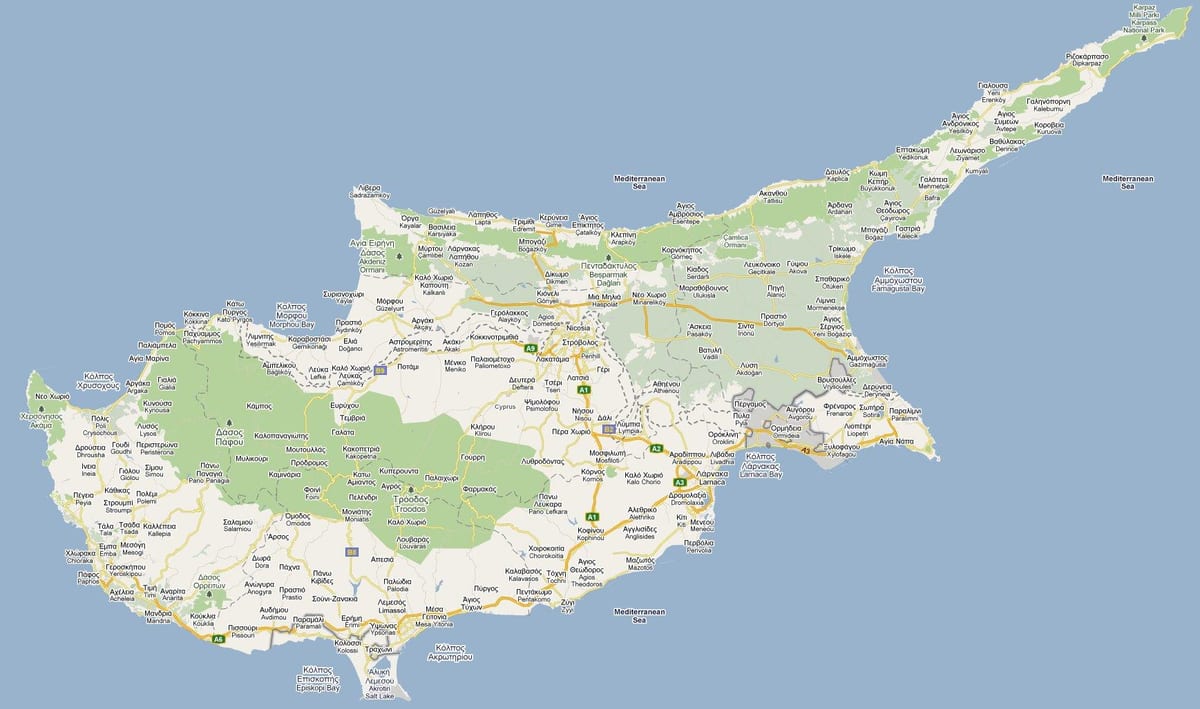peta jalan peyia, Siprus