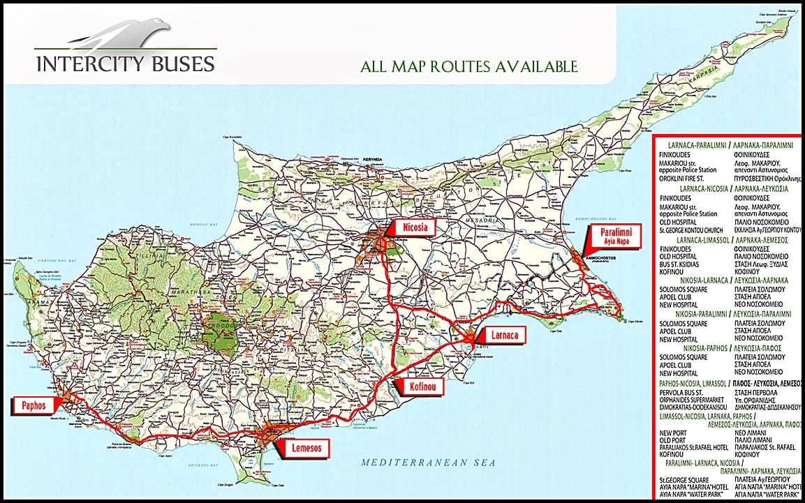 Siprus peta rute bus