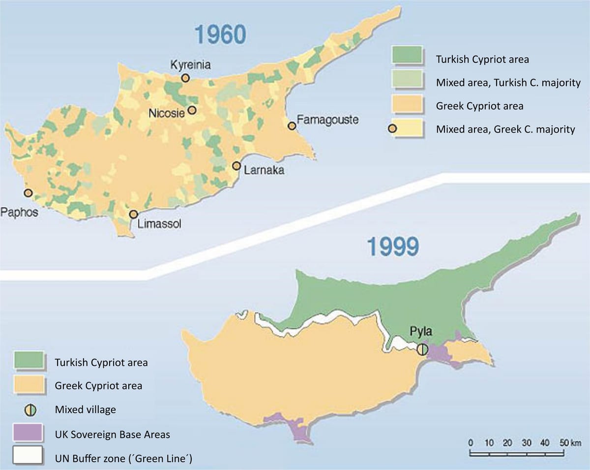 bagian turki Siprus peta