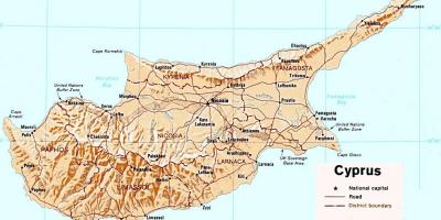 Peta rinci dari pulau Siprus