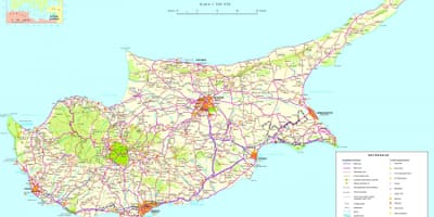 Peta dari Siprus mediterania
